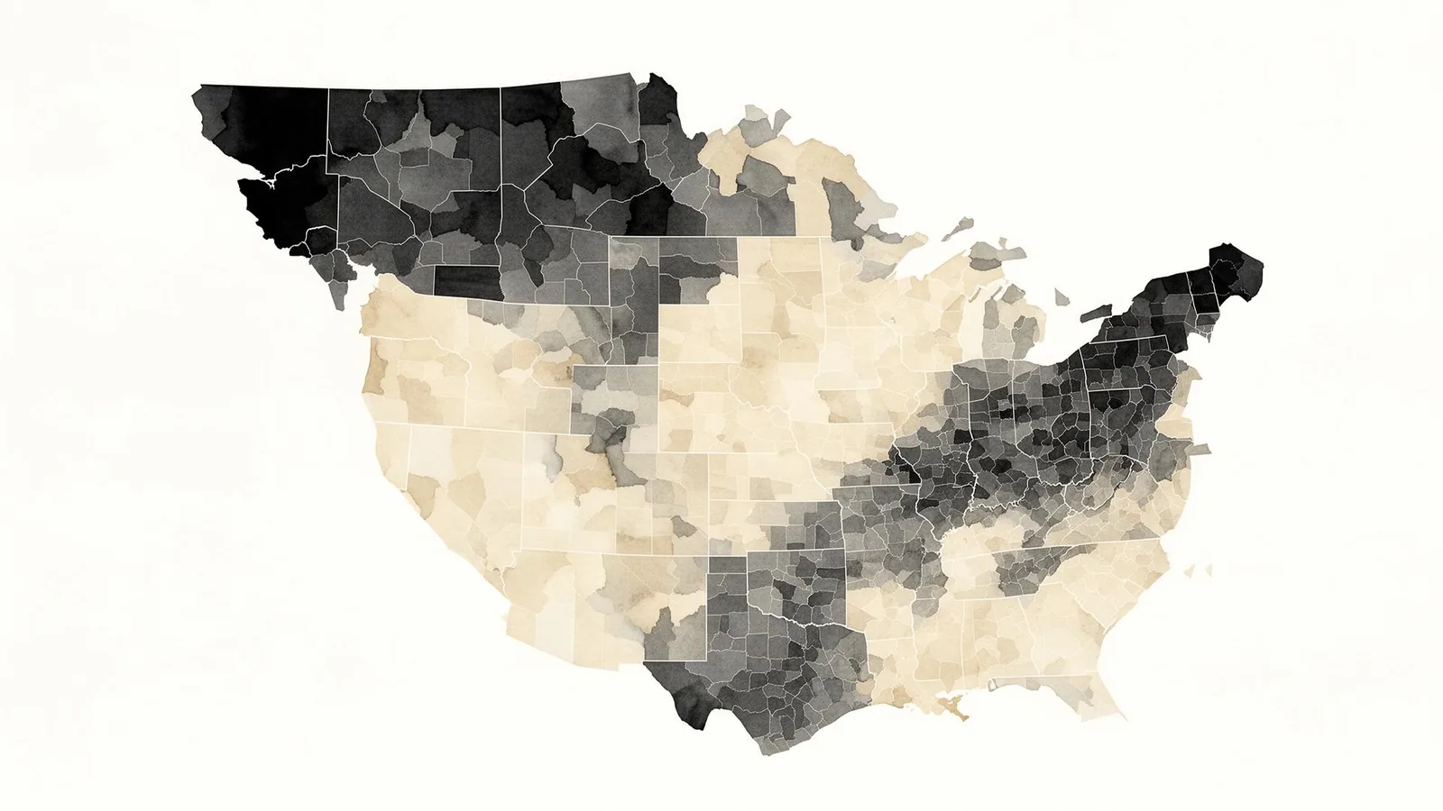 Abstract topographic grid representing voter-file districting